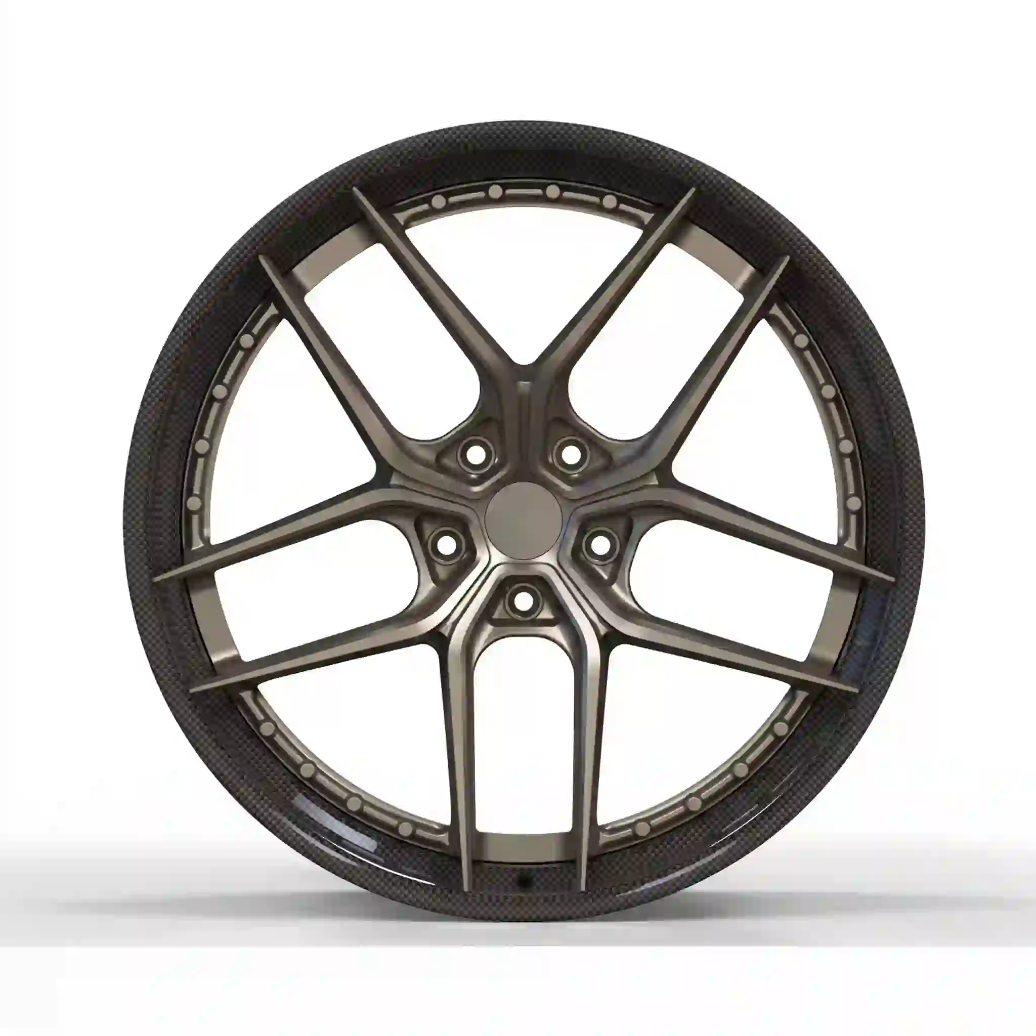 Front view of high-end carbon fiber black wheels 17 18 19 20 21 22 inch for all passenger car