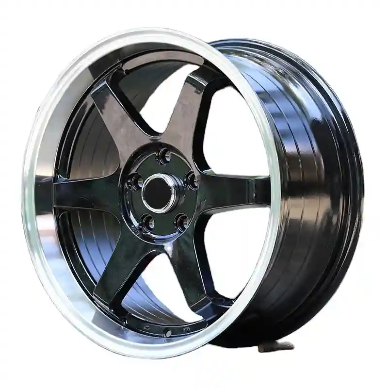 Right view of cast black 15 16 17 18 inch wheels aluminum alloy aftermarket mag rims for passenger car