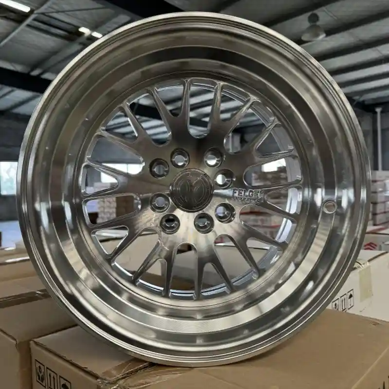 Real photo front view of Vertex 15 inch cast aluminum deep dish wheels 4x100 4x114.3 PCD for car modifications and upgrades