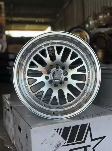 Real detail of Vertex 15 inch cast aluminum deep dish wheels 4x100 4x114.3 PCD for car modifications and upgrades