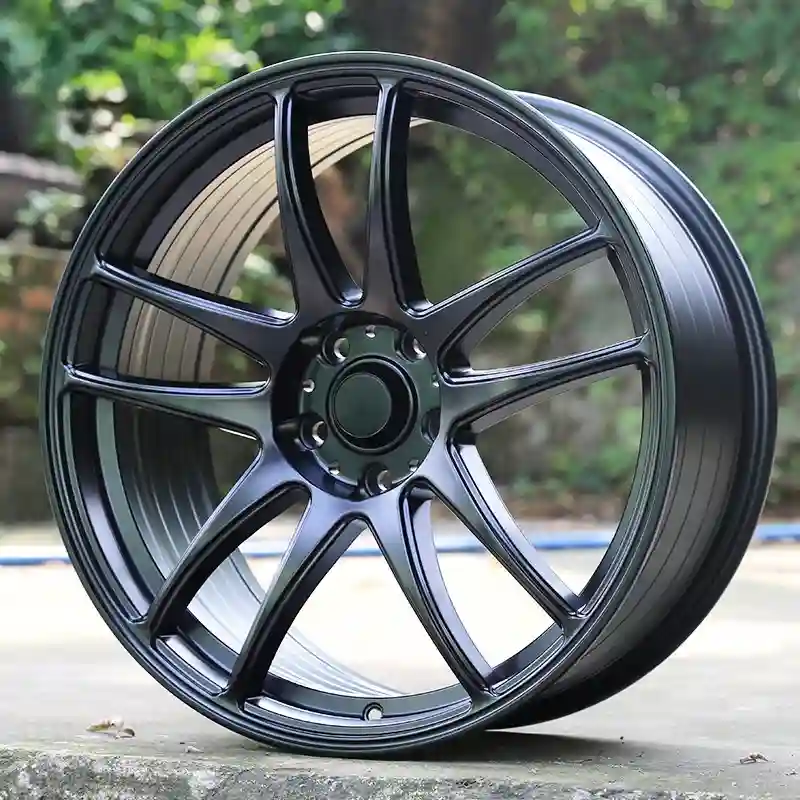Real photo right view of 2026 latest cast aluminum alloy wheels in 16 17 18 inch 4x100 5x114.3 matte black rims