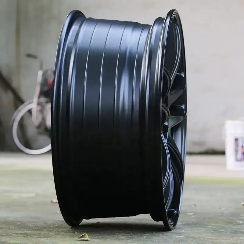 Real photo side view of 2026 latest cast aluminum alloy wheels in 16 17 18 inch 4x100 5x114.3 matte black rims