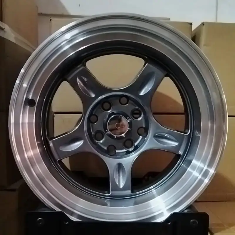 Real photo front view of hot selling cast aluminum alloy silver wheels 15inch 4x100 4x114.3 PCD for Honda Fit Suzuki Swift