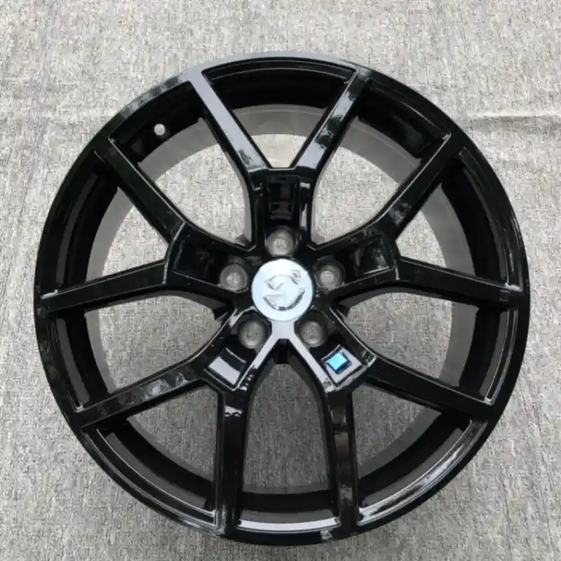 Front view of cast aluminum alloy 17-20 inch black wheels 5x108 pcd for Volvo,Ford,Lynk & Co,Land Rover and GAC