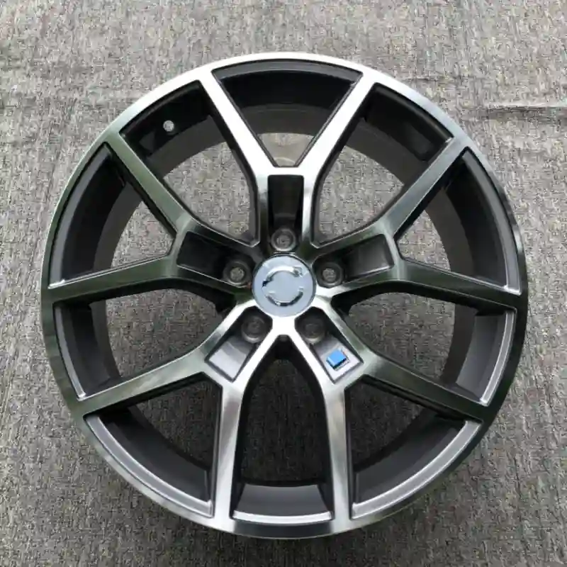 Front view of cast aluminum alloy 17-20 inch grey wheels 5x108 pcd for Volvo,Ford,Lynk & Co,Land Rover and GAC