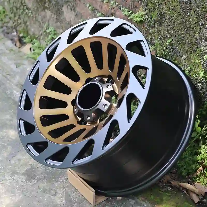 Real photo right view of gravity casting aluminum alloy matte black bronze wheels 16-21inch 6x139.7 for Jeep Ford F-250 GMC