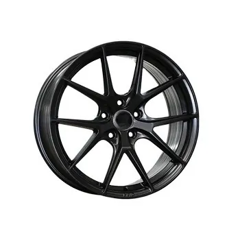 Style 1:Left view of cast aluminum alloy matt black wheels 16-22inch for various types of cars such as Mercedes-Benz BMW Audi Toyota Honda Nissan etc