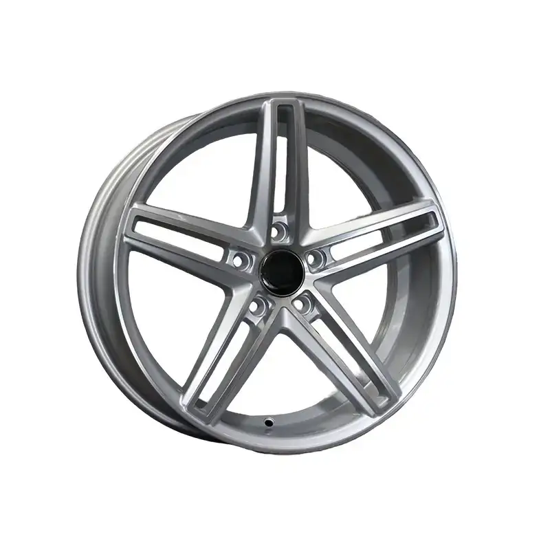 Style 6:Left view of cast aluminum alloy 5holes silver wheels 16-22inch for various types of cars such as Mercedes-Benz BMW Audi Toyota Honda Nissan etc
