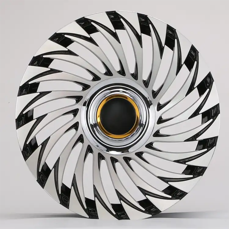 Front view of 18X8 inch casting aluminum alloy wheels PCD 5x112 5x114.3 multi-spoke black silver polished rims