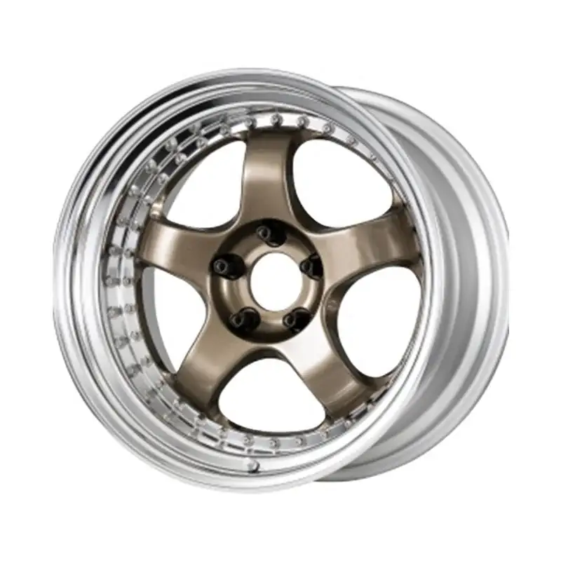 Right view of aftermarket five spoke bronze rims 18X10.5 inch 5x114.3 PCD cast aluminum alloy wheels