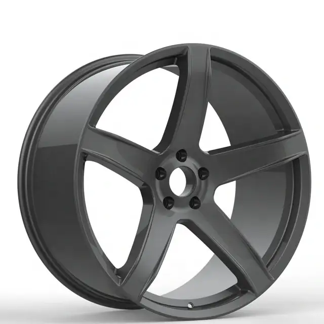 Left view of te37 racing car matte black rims 5x112 cast alloy wheels 18-24inch for vw Tesla Modle 3 Y X