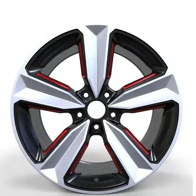 Front view of 2026 new cast aluminum alloy wheels 16-24inch deep dish 5x112 5x120 5x114.3 red rims for any passenger cars