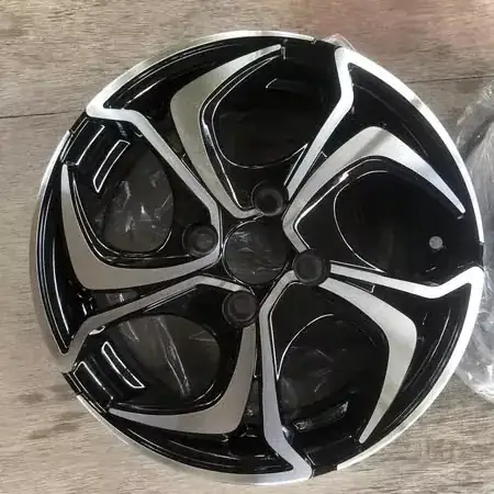 Real photo: Front view of cast aluminum alloy five spoke wheels 14 15 inch PCD100/108/112/114.3 mm for Honda Civic EK EG, Toyota Corolla Avanza, Nissan Sentra
