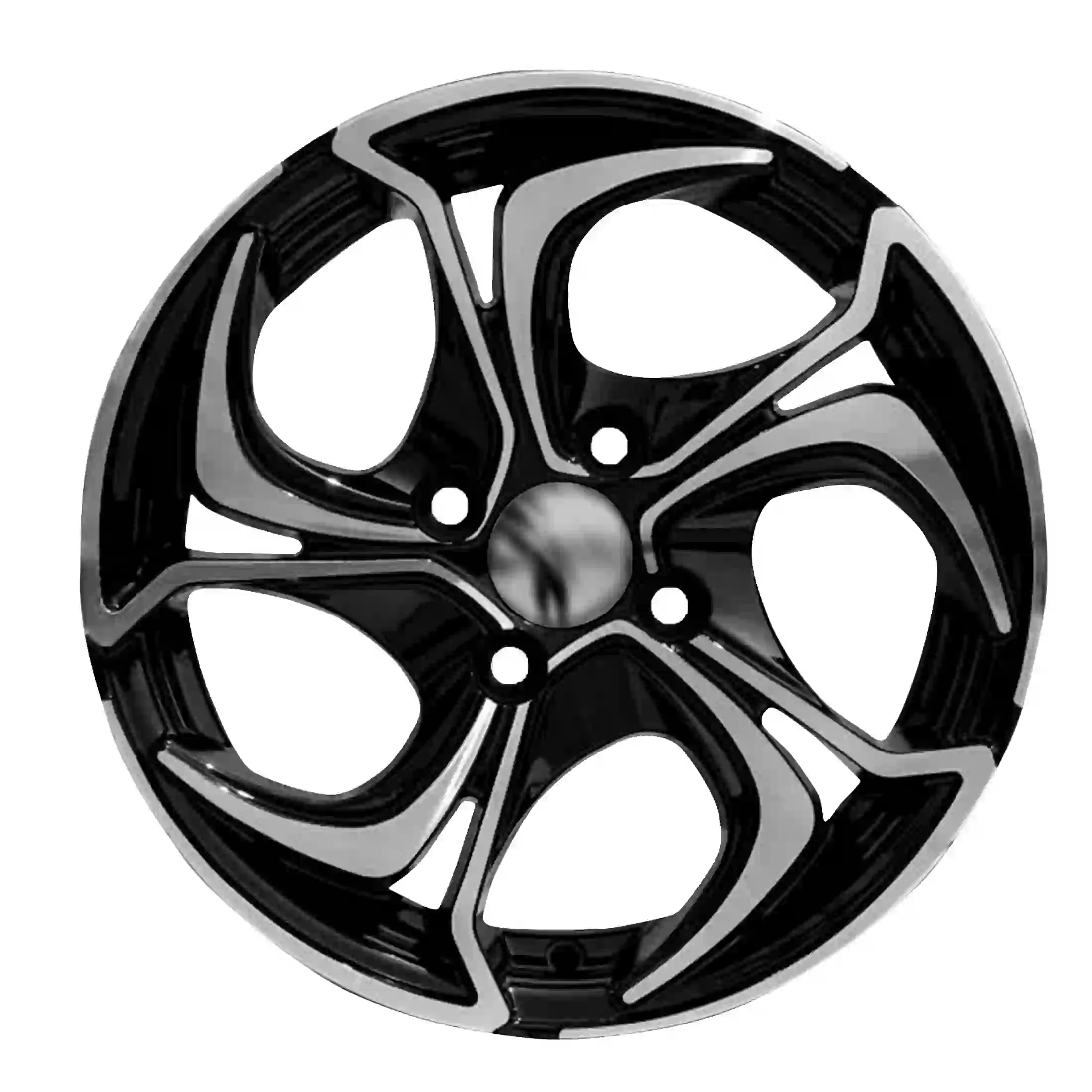Front view of cast aluminum alloy five spoke wheels 14 15 inch PCD100/108/112/114.3 mm for Honda Civic EK EG, Toyota Corolla Avanza, Nissan Sentra