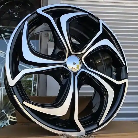 Real photo left view of cast aluminum alloy five spoke wheels 14 15 inch PCD100/108/112/114.3 mm for Honda Civic EK EG, Toyota Corolla Avanza, Nissan Sentra