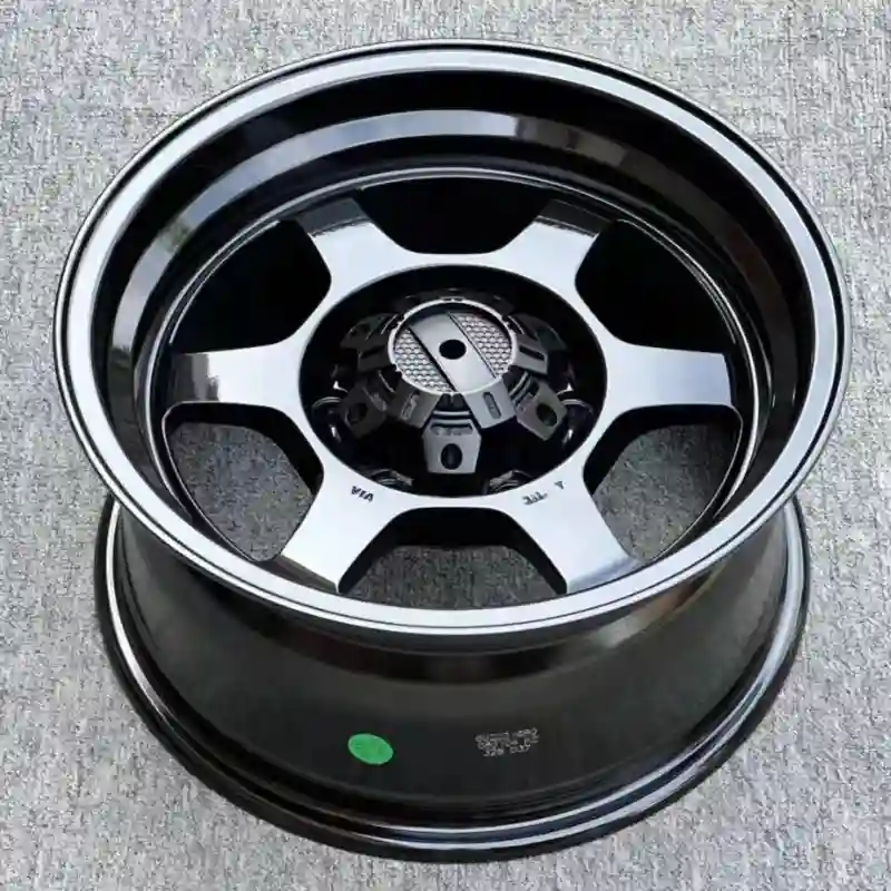 Real shot top view of 16-20 inch 6 holes deep dish cast wheels Rays Te37x for offroad and suv