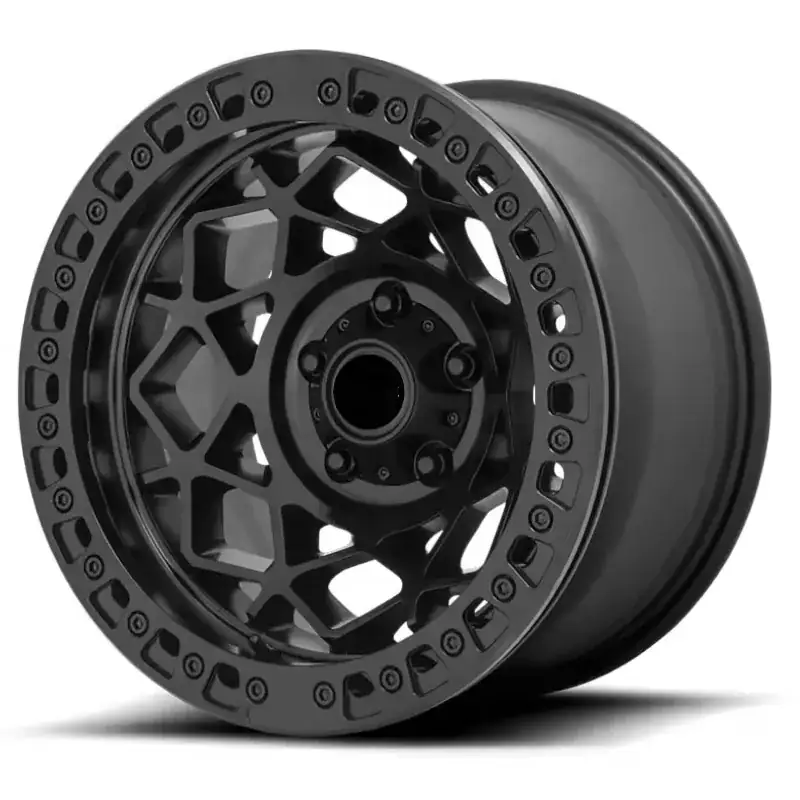 Right view of customizable 17inch 6x139.7 offroad aluminum alloy mesh wheel rims