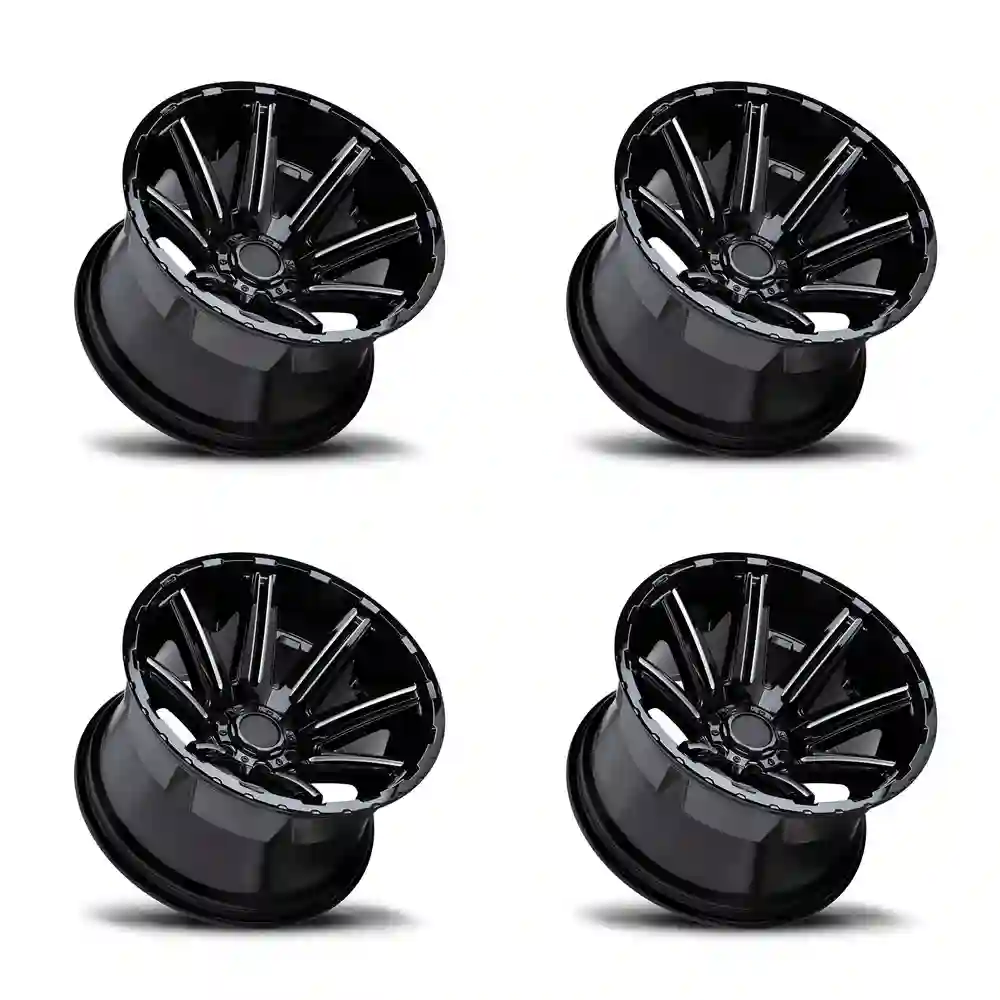 Oblique profile view 2 of forged aluminum alloy OffRoad wheels 17 18 19 20 inch rims for Jeep Wrangler Cherokee