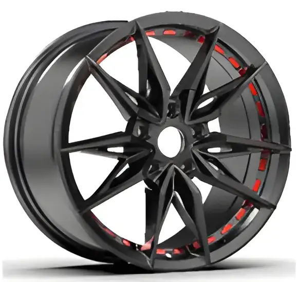 Left view of cast aluminum alloy 18 inch offroad black wheels for Honda Toyota Nissan Subaru VW Audi