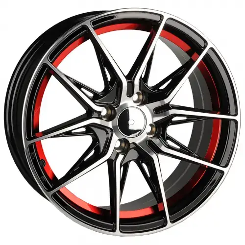 Left view of cast aluminum alloy 18 inch offroad black silver wheels for Honda Toyota Nissan Subaru VW Audi