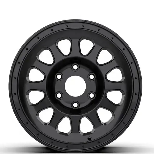 Front view of deep concave offroad 17 inch wheels for pickup off-road suv passenger cars