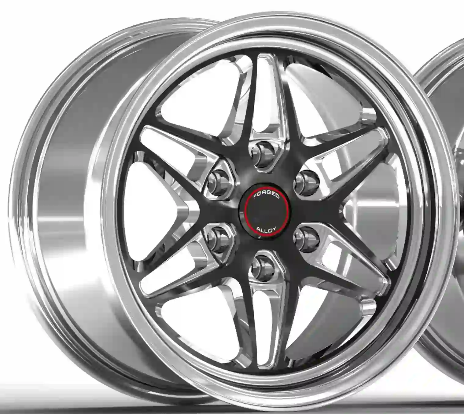 Left view of offroad aluminum alloy wheels 17x9.5 PCD deep concave rims 6X135mm for 2020 Ford F150