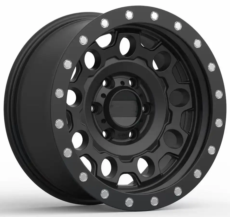 Left view of offroad 17inch forged beadlock aluminum wheels for Wey Tank 300
