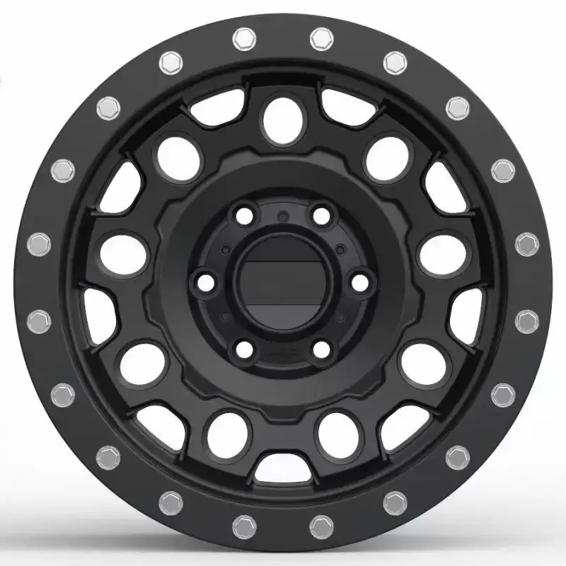 Front view of offroad 17inch forged beadlock aluminum wheels for Wey Tank 300