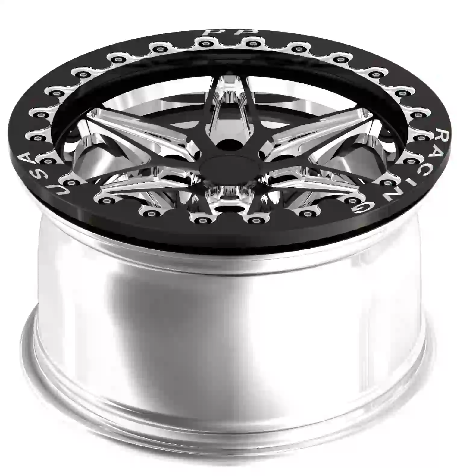 Top view of 17-inch 6 holes 6x135 black rims forged alloy off-road wheels for the Ford F-150 2026