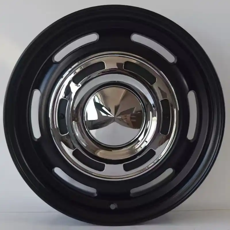 Front view of aluminum offroad pickup black wheels 17inch 5x127 6x139.7 5x150 pcd for Toyota Trd