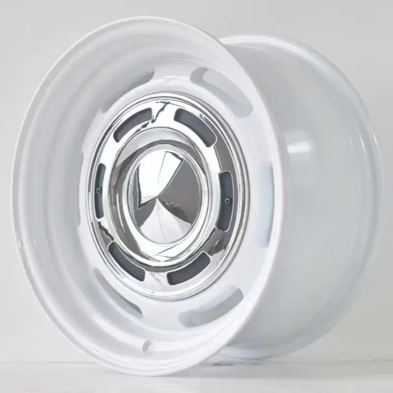 Right view of aluminum offroad pickup white wheels 17inch 5x127 6x139.7 5x150 pcd for Toyota Trd