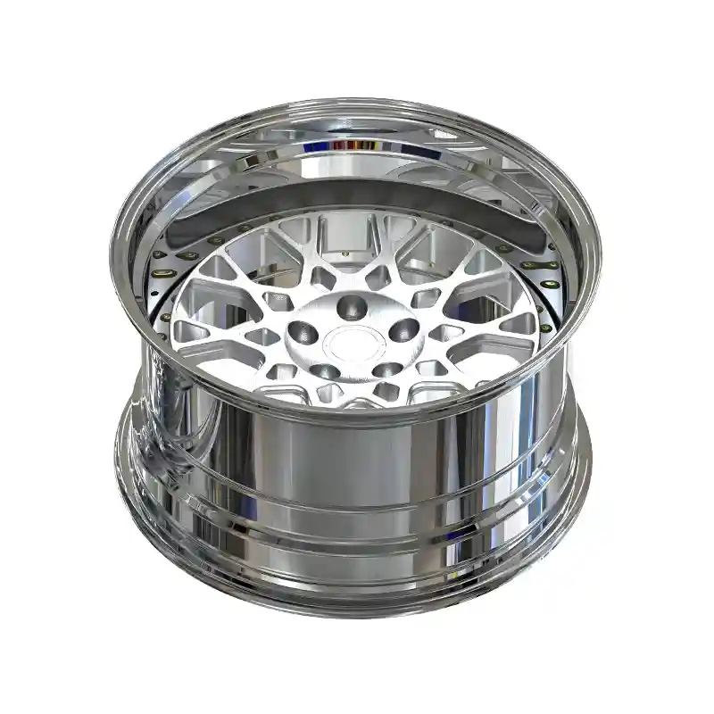 Top view of offroad 2-piece 20inch forged silver aluminum alloy wheels for Ford F150 2010