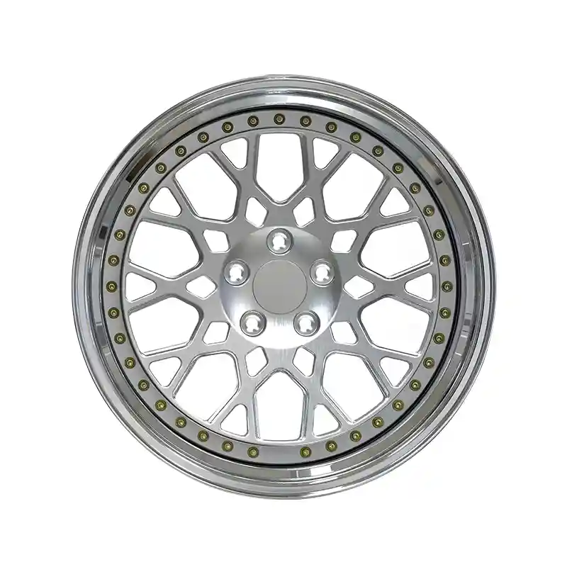 Front view of offroad 2-piece 20inch forged silver aluminum alloy wheels for Ford F150 2010