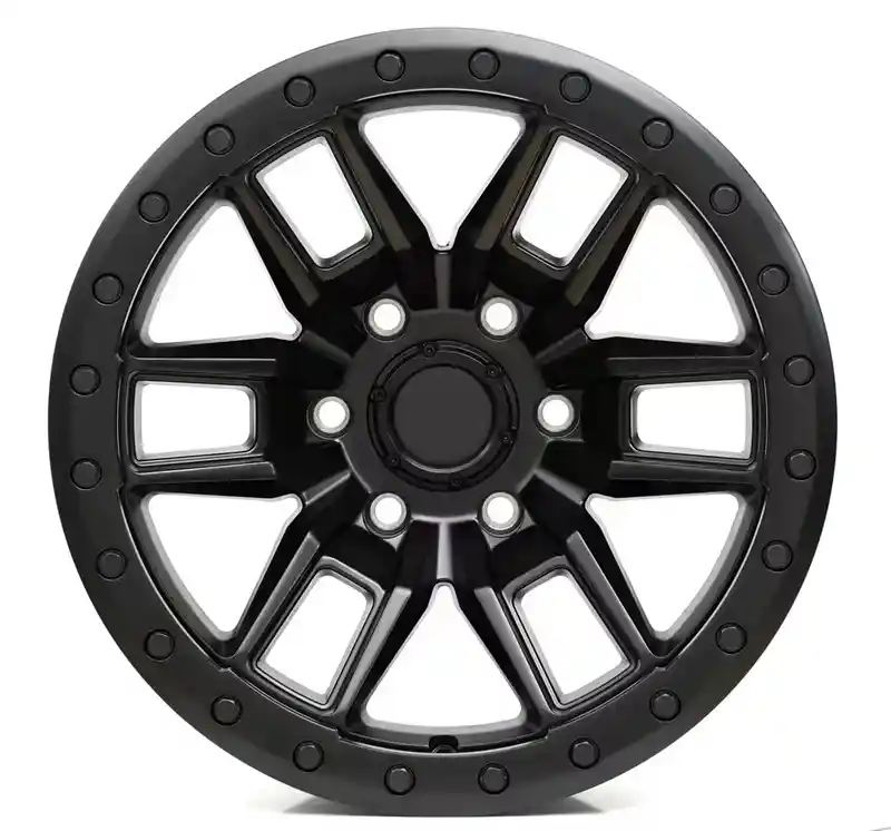 Front view of Vertex offroad 17 18inch aluminum black wheels for Nissan Juke and other models