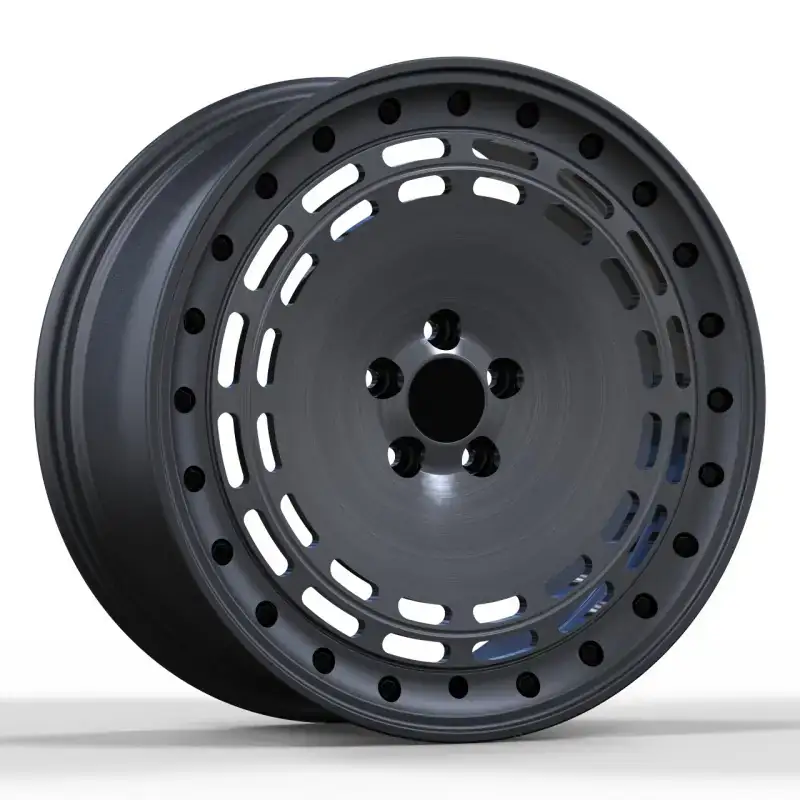 Left view of one-piece 6x114.3mm offroad forged aluminum alloy wheels for Nissan Frontier Navara