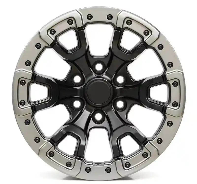 Front view of Japanese style pcd5x120 6x139.7 deep concave offroad alloy wheels for trucks and SUVs