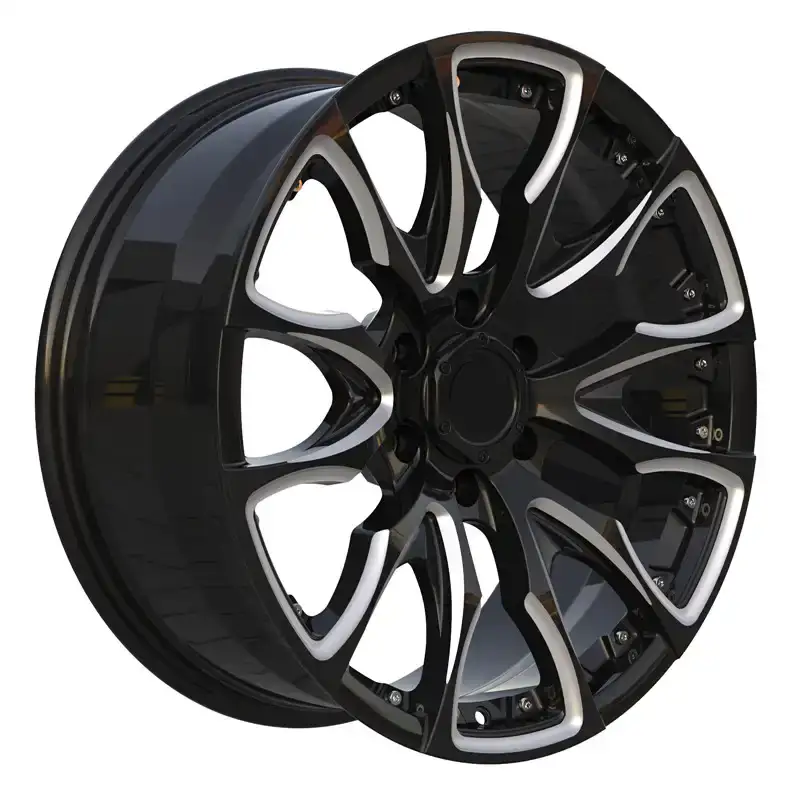 Style 6:Left view of offroad alloy black silver wheels 20 inch 6x139.7 PCD for VW Transporter 4X4SUVs