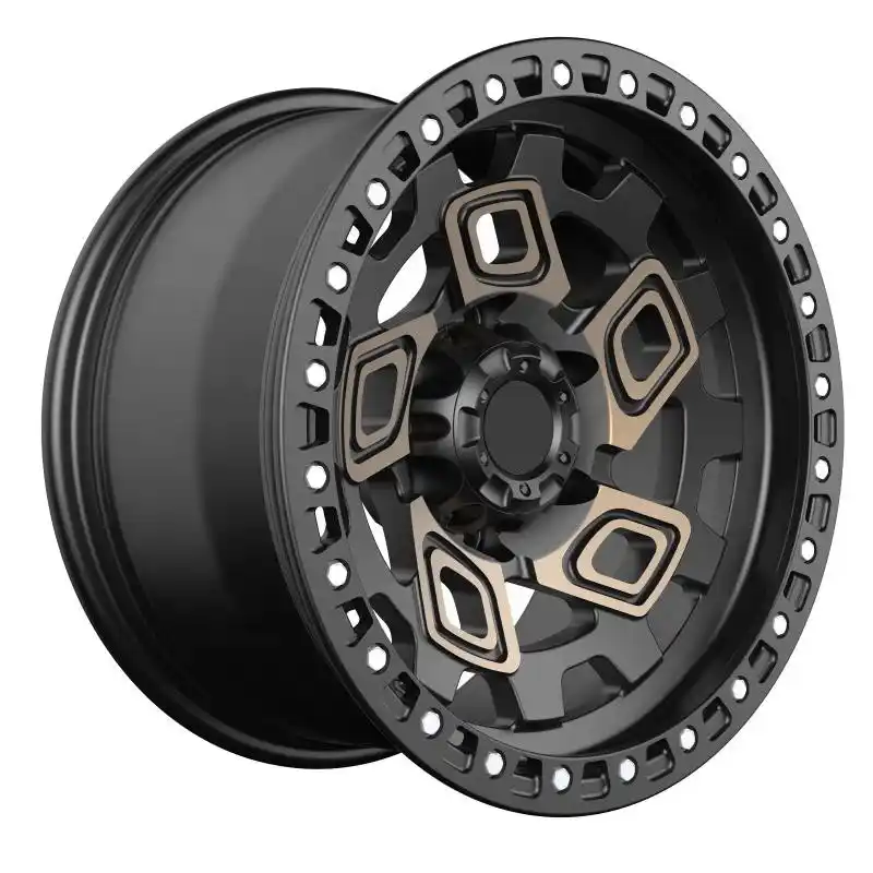 Style 1:Left view of offroad rims 6x120 PCD aluminum alloy black wheels for Subaru Freelander