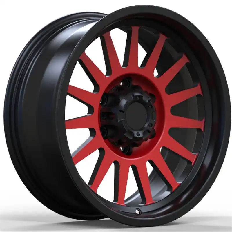 Style 5:Left view of offroad rims 6x120 PCD aluminum alloy black red wheels for Subaru Freelander