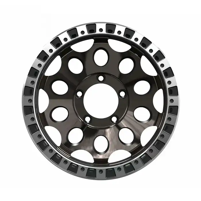 Style1:Front view of customized flow formed 17 18 inch cast aluminum alloy offroad wheels for SUV and pickups