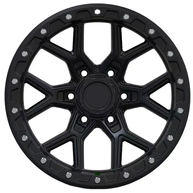 Style2:Front view of customized flow formed 17 18 inch cast aluminum alloy offroad wheels for SUV and pickups