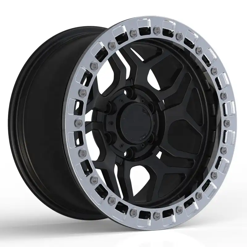 Left view of new design forged offroad black hubs for Mazda BT-50 Pickup Suv