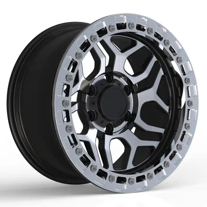 Left view of new design forged offroad silver hubs for Mazda BT-50 Pickup Suv