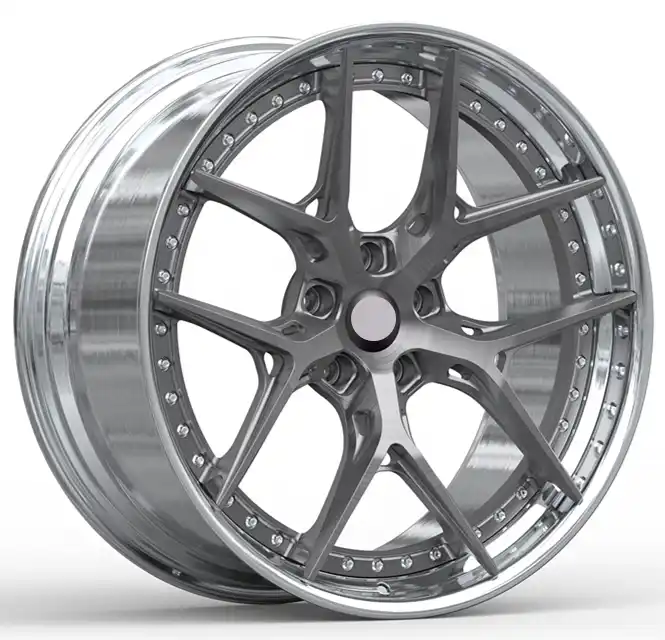 Left view of deep concave 22 inch forged aluminum wheels for Jeep Grand Cherokee