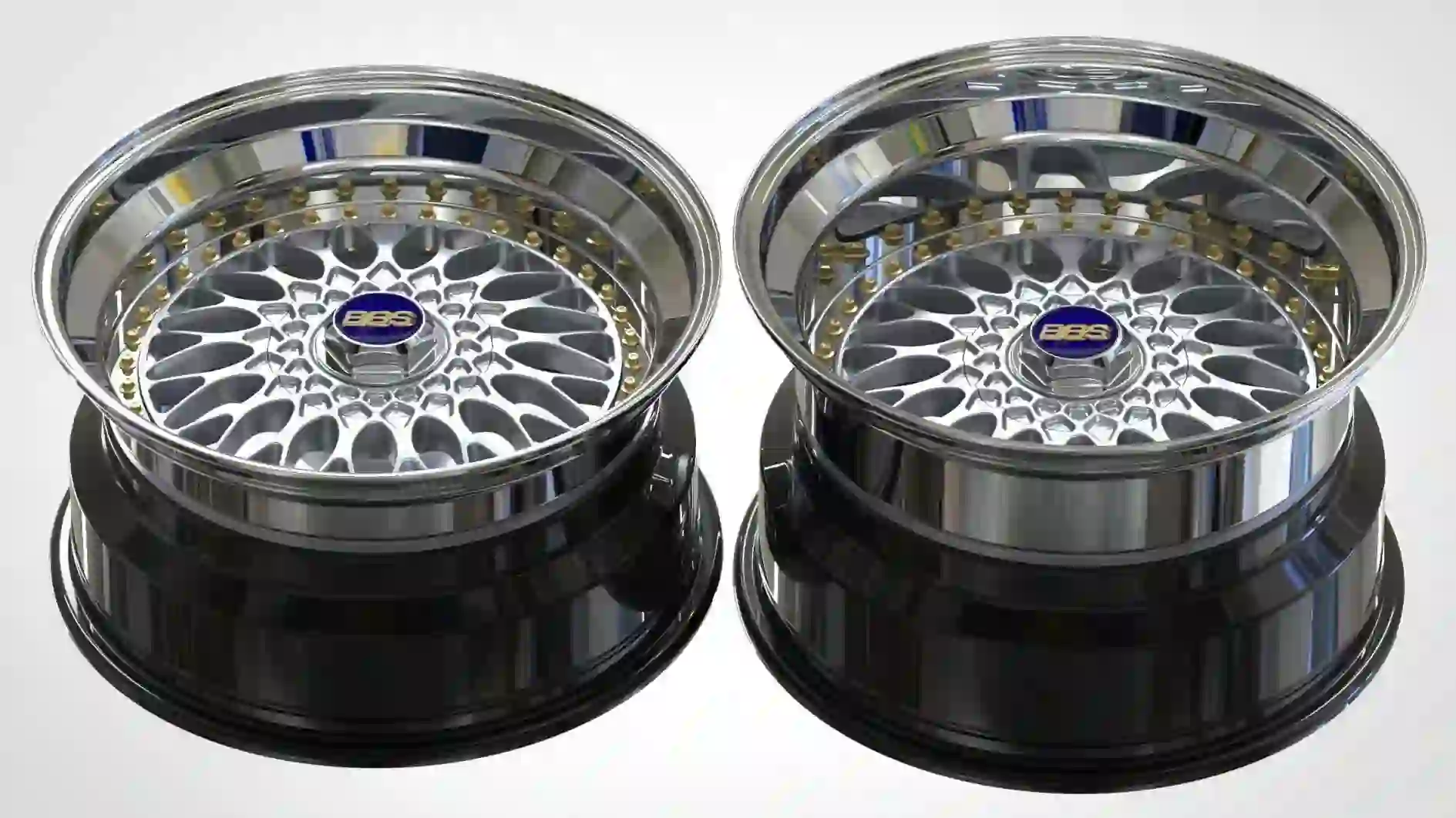 Top view of forged aluminum 3-piece 20 inch deep dish wheels for 2020-2023 ISUZU Mu-X
