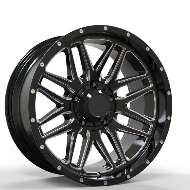 Left view of off-road aluminum alloy rims 20 22inch deep lip cast wheels