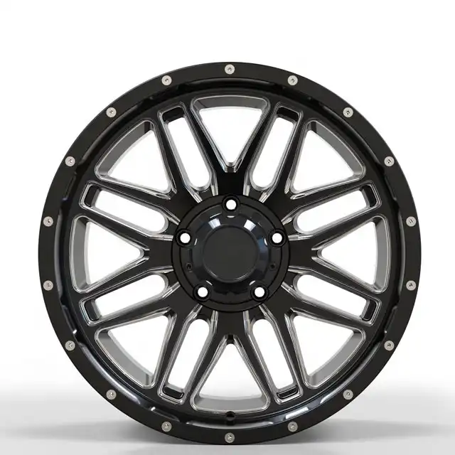 Front view of off-road aluminum alloy rims 20 22inch deep lip cast wheels