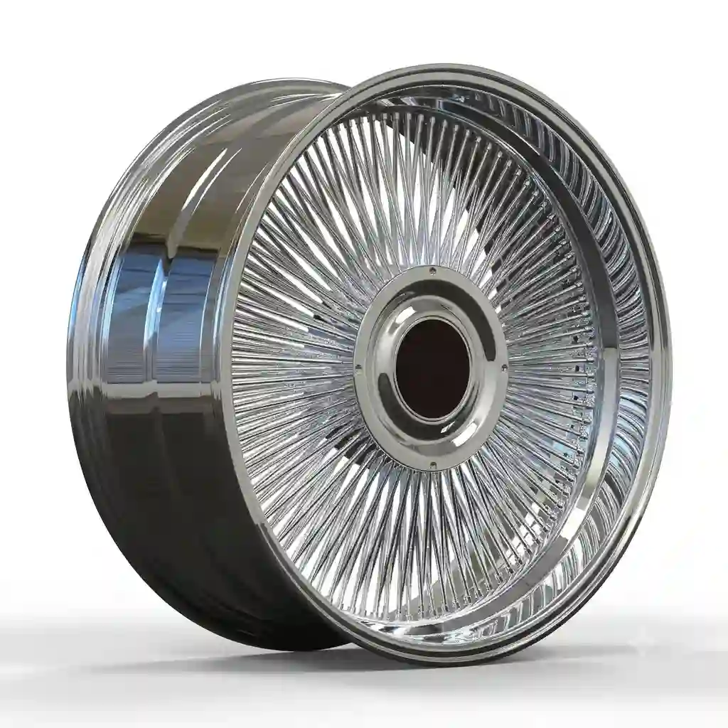 Left view:14-26 inch aluminum alloy forged spoke wire wheels 72/100/120/150 for Rolls Royce Ford Mustang GT Cadillac 4