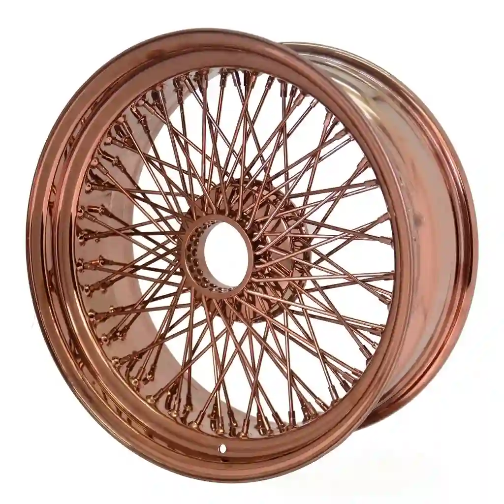 Right view:13-24 inch multi-spoke wire wheels rose gold 5x114.3 5x120 5x127 rims for Nissan 350Z/Nissan 370Z Audi RS Mercedes-AMG