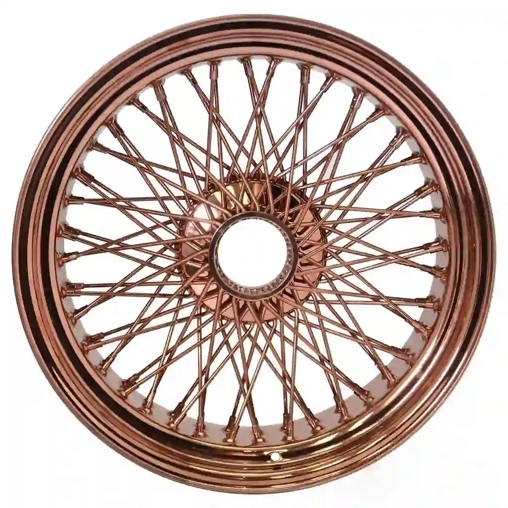 Front view:13-24 inch multi-spoke wire wheels rose gold 5x114.3 5x120 5x127 rims for Nissan 350Z/Nissan 370Z Audi RS Mercedes-AMG